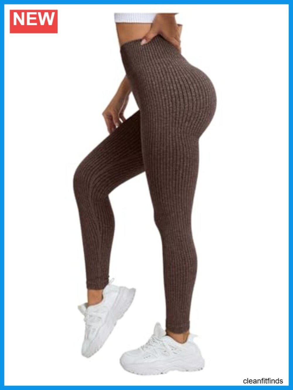 Ribbed Seamless High Waisted Leggings Sports Workout Yoga Pants